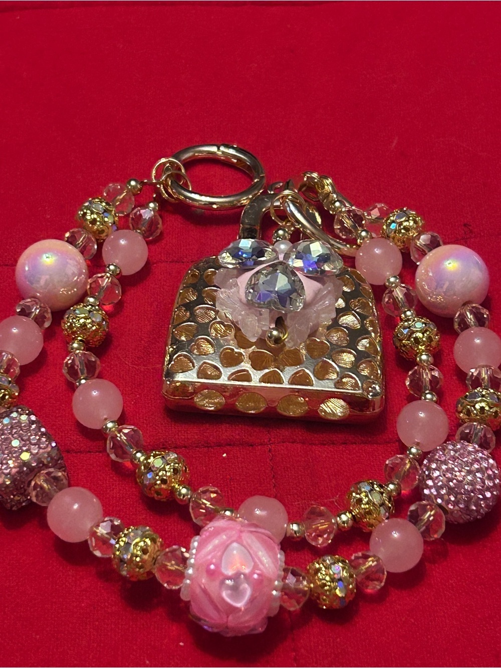 Pink Bling Purse Beaded Bag Charm / Keychain – Glam & Sparkly